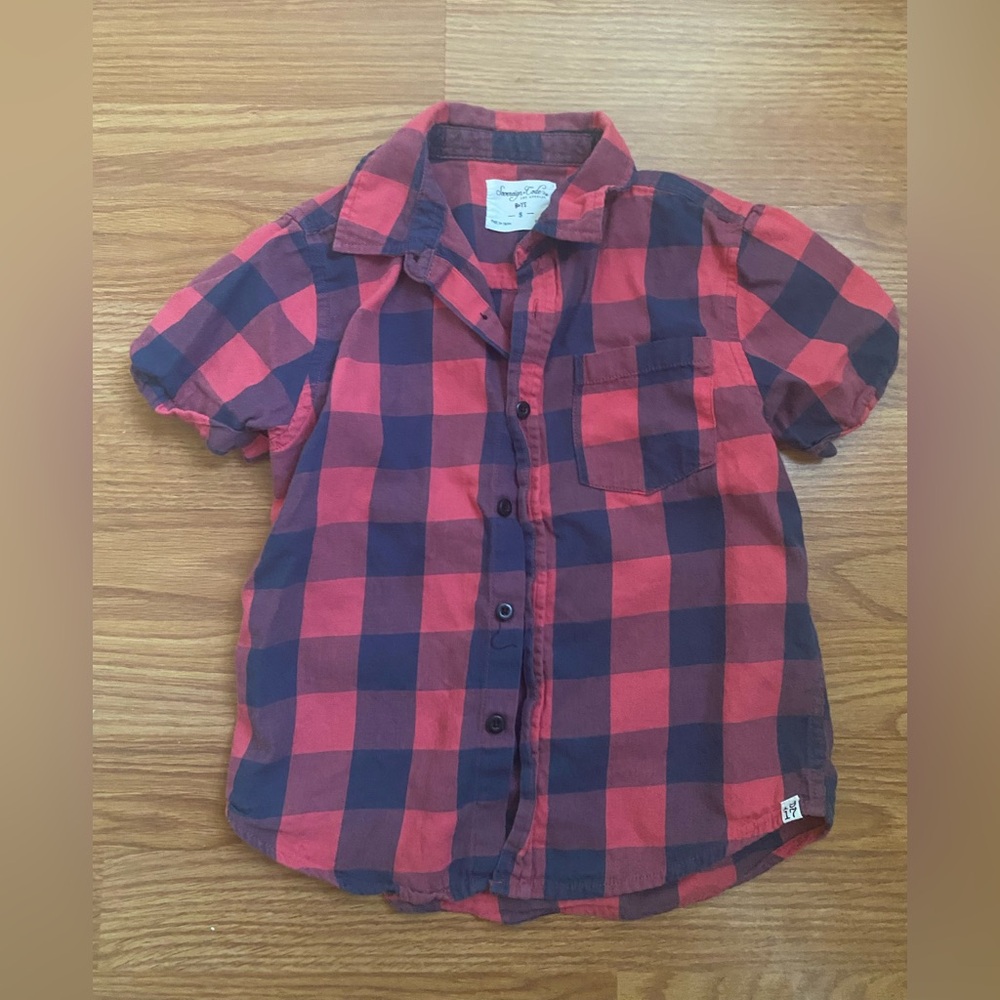 Sovereign Code Kids' Red and Navy Checkered Shirt